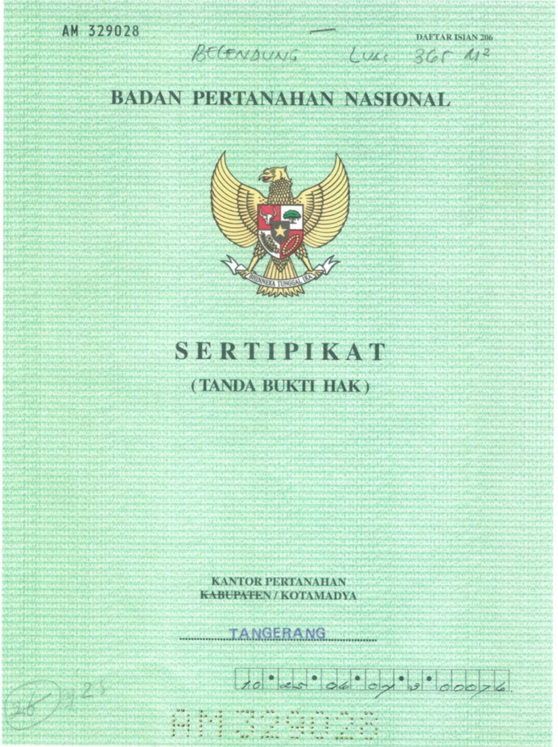 Foto Cover Sertifikat Depan